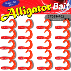 JRC 엘리게이터 CTG25 1인치 그럽웜 송어 산천어 꺽지 볼락 전갱이웜, P02, 1개