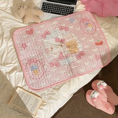 可愛貓咪姨媽墊生理經期女生卡通牀墊防漏墊隔尿墊成人防水可水洗, 1個, 蝴蝶結貓咪墊子:50*70