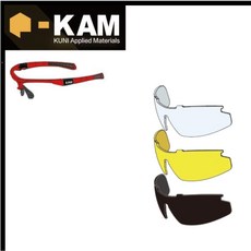 YMS KAM TACT 紅色鏡框SP035A護目鏡 紙盒版, 1個, 墨(黑)色鏡片,無需加購
