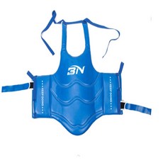 子甄彣璟 BN 加厚款護胸護甲護身 泰拳散打拳擊跆拳道搏擊格鬥運動護具, 1個, 藍色-S, 藍色