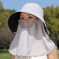 新款防曬遮陽帽女大檐遮臉面罩防紫外線戶外太陽帽漁夫帽可拆卸