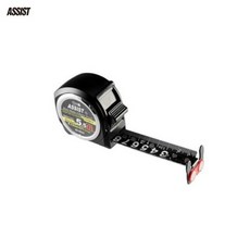 ASSIST 어시스트 자동줄자 콤팩트 블랙테이프 5.5Mx25mm JIS인증 양면 자석후크 82BM-5525, 1개
