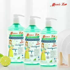 맘스럽 라임 주방세제 750mlX3개입 초고농축 천연 라임향 피부저자극테스트 항균인증 야채 과일 식기 세척세정제 중성세제, 3개, 750ml
