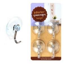 투명큐방 36mm 꼬마 흡착행거 4P, 1개