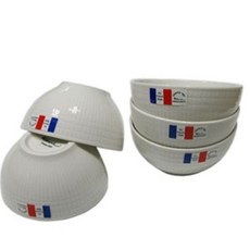 메레신 체크 대접 5개세트 화이트 국 밥 그릇 접시, 상세페이지 참조