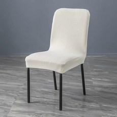 의자 시트커버 등받이 탄성 커버 심플 패브릭 카페용, 1개, 일반 오프화이트