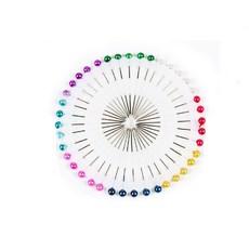 珠針針包彩色珠針100入/盒，40枚盤裝，拼布縫紉混色珠針，手工藝必備, 1個, 彩色珠針3.5公分40枚-盤裝