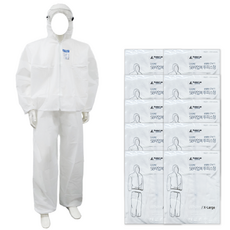 10벌_일회용작업복 부직포 투피스작업복-흰색 방진복 보호복 분진복 방역복 분리형, 화이트, 1개