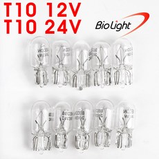 바이오라이트 순정형 T10 12V 5W 미등 휀다등 번호판등 10개 1세트, 1개