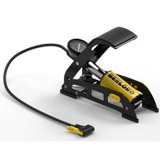 헤비 듀티 풋 에어 펌프 자동차자전거오토바이 타이어 공 베드 빠른 팽창 게이지 접이식 노즐, 1. Yellow single tube, 1개