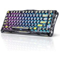 그라바스타 Gravastar K1 Lite 무선 게이밍 키보드, 투명 블랙