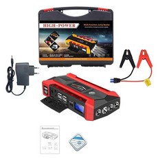 12000mAh 휴대용 자동차 점프 스타터 보조베터리 자동차 부스터 충전기 12V 시작 장치 가솔린 디젤 자동차, [3] Red Simple Box