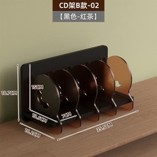 CD진열장 CD수납장 회전 선반 스탠드 DVD CD장식장 CD랙 사진 앨범 홈데코, CD랙 B-02 블랙-홍차, 1개