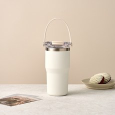 모던하우스 TO GO 휴대하기 편리한 대용량 핸들 텀블러, 크림, 600ml, 1개