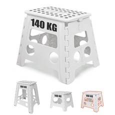 휴대용 폴딩 스툴, 1개, L 화이트