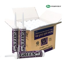 다우 그린실 808 무초산실리콘 다목적 목재 창틀 샷시 창호 방수 접착 비초산 실란트 25개(박스), 10개, 투명