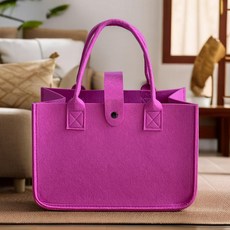 여성 대용량 펠트 토트백 숄더백 쇼핑백 맞춤 로고 가능, 퍼플 [30x20x18], 1개