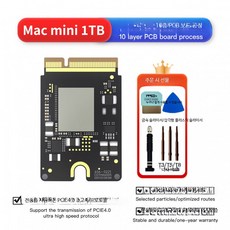 확장형 SSD 고속 미니PC 호환 브라켓 거치대 외장 맥미니 M4 칩 2TB, Macmini M4 SSD 소형 보드 1TB 10층, 1TB