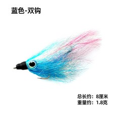 【釣友俱樂部】BLF977 雙鉤飾帶魚 B-baitfish 前鉤1/0 後鉤1# 鹽水路亞魚鉤, 單枚, 1個