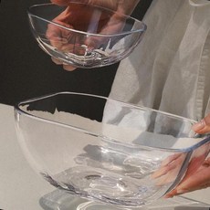 투명 유리볼 디저트 그릇 원형 사각 다용도 주방, 1개, 9000-19 티아 사각 유리그릇 (대)