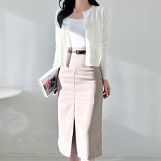 투디 베이직 링클프리 H라인 벨트 롱스커트 국내제작 3color S M