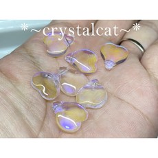 DIY幻彩琉璃水晶櫻花花瓣手創飾品配件15mm*13mm，單顆販售，手作飾品材料，夢幻色彩，晶瑩剔透, 1個, 幻彩