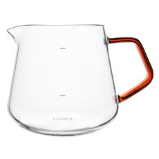 MILA 琥珀色把手耐熱玻璃壺 600ml 咖啡分享壺, 彩柄, 1個