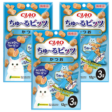 INABA CIAO 啾嚕 迷你捲心塊 Set 綠茶成分消除異味, 鰹魚, 36g, 3袋