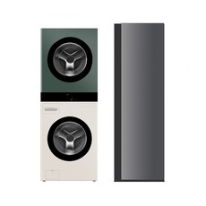 LG 트롬 오브제컬렉션 워시타워 세탁24kg 건조20kg + LG 스타일러 5벌+바지1벌 2EG-G52, 네이처 베이지 + 네이처 그린 + 블랙틴트미러