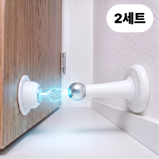 밀로브 무타공 자석 도어 방문 스토퍼 문닫힘 방지, 1세트, 화이트