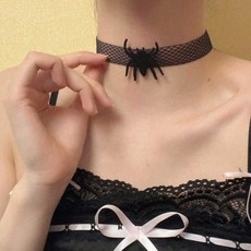 여성패션 파티용 레이스초커목걸이 포인트 초커, 1개, ami 할로윈 초커목걸이 망사 레드장미