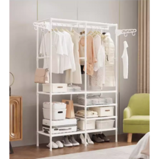 바이리모 무볼트 조립식 간편설치 시스템 수납 행거 선반형 스탠드 옷걸이 행거, 화이트