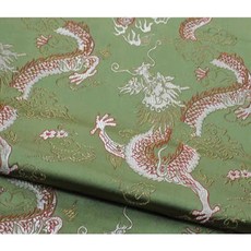 銘布 75CM大龍紋織錦緞 桌旗 桌巾 旗袍 中國服 抱枕 椅墊套 宗教宮廟 喜慶 龍紋織錦緞布料, 秋香綠