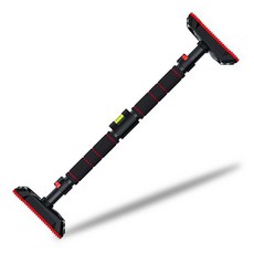 블루선 실내용 턱걸이운동 벽고정 철봉 풀업바 70-100cm, 레드+블랙