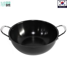 유유마트 국산 가벼운 경질 매운탕 해물탕 찌개 냄비 양수 24 26 28 30 32 34, 24cm(뚜껑X), 1개, 블랙