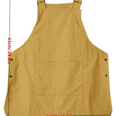 防潑水雙面理髮師咖啡店圍裙家用廚房工作服, 黃色