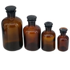 스토퍼 실험실 화학 유리 용기 갈색 입구 병 30ml 125ml, 01 30ml