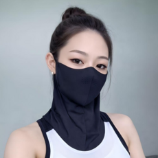 Noodo 자외선차단 마스크 햇빛 가리개 1+1, 2개, 블랙