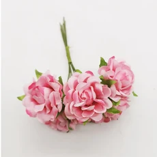 인공 실크 미니 꽃다발 홈 데코 DIY 인조 꽃 새해 크리스마스 화환 수제 6 18, 02 6pcs, 09 hot pink, 1개