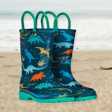 美國 Wildkin 兒童提把雨鞋 侏儸紀恐龍 (瑕疵品特價出清) - 輕巧好穿，雨天安全防滑