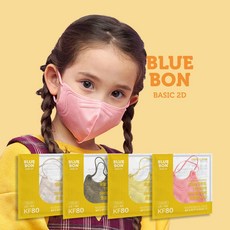 블루인더스 블루본 컬러마스크 kf80 베이직 새부리형 대형 소형 10매입, 키위 그린, 1개, 10개입