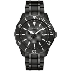 Bulova 남성용 클래식 스포츠 블랙 이온 도금 스테인리스 스틸 3 핸드 날짜 캘린더 쿼츠 시계 스타일: 98B361 블랙. 손 3개, Bulova 남성용 클래식 스포츠 블랙 이온 도금 스테