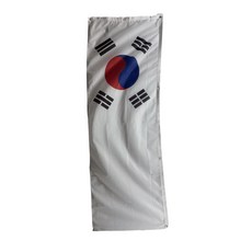 한국 폴리에스터깃발 60x180cm 구리고리 이중스티치, 1개, WHITE+BLACK+RED+BLUE