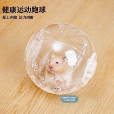 倉鼠靜音運動球, 1個, 豪華白色款靜音水晶跑球彩燈款防走失,14cm加厚耐磨易清洗透氣不卡腳防逃跑