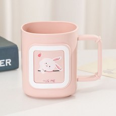 創意簡約卡通粉色洗漱杯可愛情侶漱口杯女宿舍刷牙杯子家用牙缸杯, 粉色--1個, 1個
