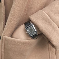 女學生簡約復古方形皮帶石英女錶 防水考試手錶