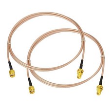 Bingfu Wi-Fi 안테나 연장 케이블 2팩 RP-SMA 수 - 암 벌크헤드 마운트 RG316 케일 15cm 6인치 라우터 보안 IP 카메라 무선 미니 PCI 익스프레스 P, 39인치 / 1m