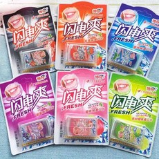 중국간식 번개 찌릿 사탕 청량 민트 필름 캔디 다양한 맛의 혼합 간식 먹방 추천, 1g, 10개