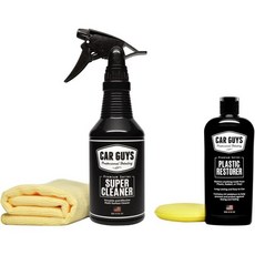 우드필러 바닥 보수 나무 CAR GUYS 자동차 디테일링 키트 슈퍼 클리너 18온스 & 플라스틱 리스토어 8온스 UV 퇴색된 실내 또는 외부 비닐 고무 트림 타이어 대시보드 등, 우드필러 바닥 보수 나무 CAR GUYS 자동차 디테일, 1개