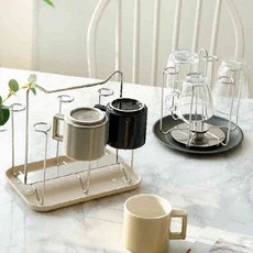 스텐 컵걸이 꽂이, 플라라 컵 드라이랙 직사각 6구